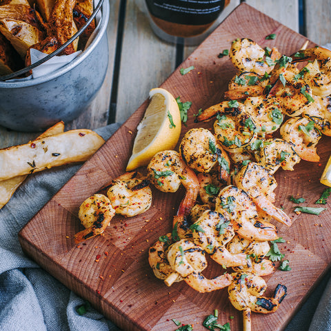 Brochettes de crevettes