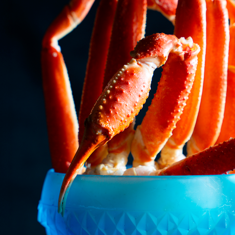 Section de crabe des neiges cuite