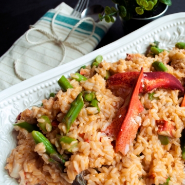 Lobster-asparagus risotto
