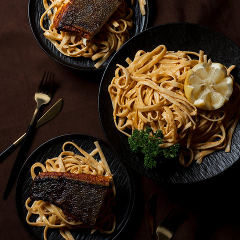Fettucini Homardine et Flétan Poêlé