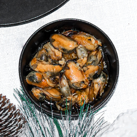 Moules fumées dans l’huile