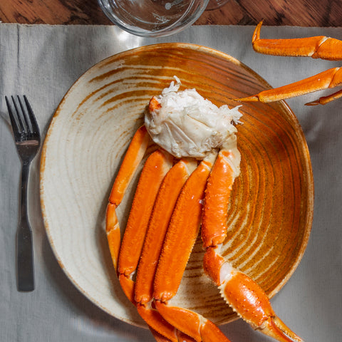 Section de crabe des neiges cuite