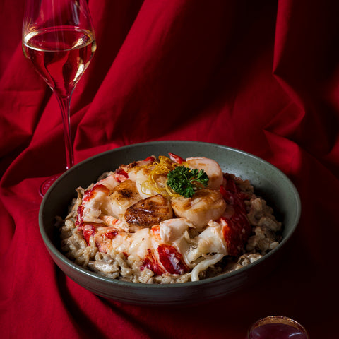 Risotto au homard et aux pétoncles