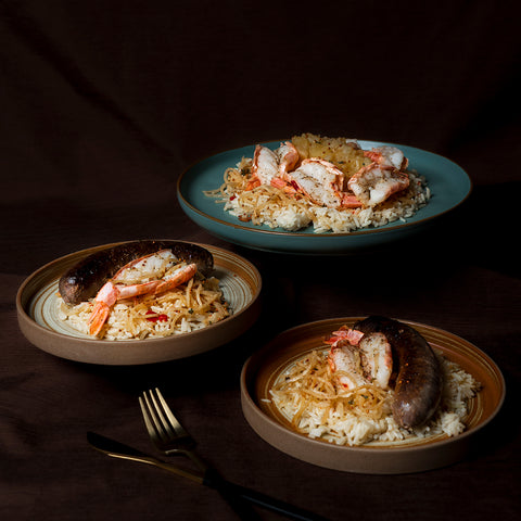 Le duo grillé – Crevettes Papillon & Protéine au choix